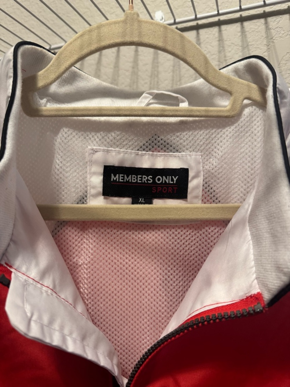Members Only Red and White Racing-Style Zip Jacket - Picture 4 of 4